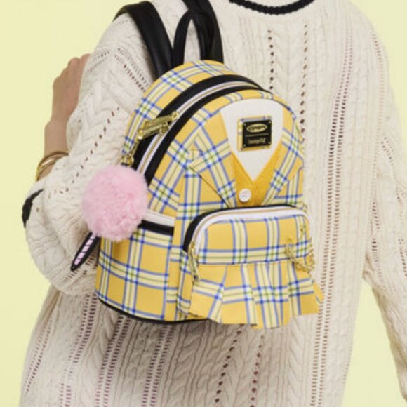 Loungefly Clueless 30th Anniversary Cher Yellow Plaid Mini Backpack NWT - Picture 3 of 5